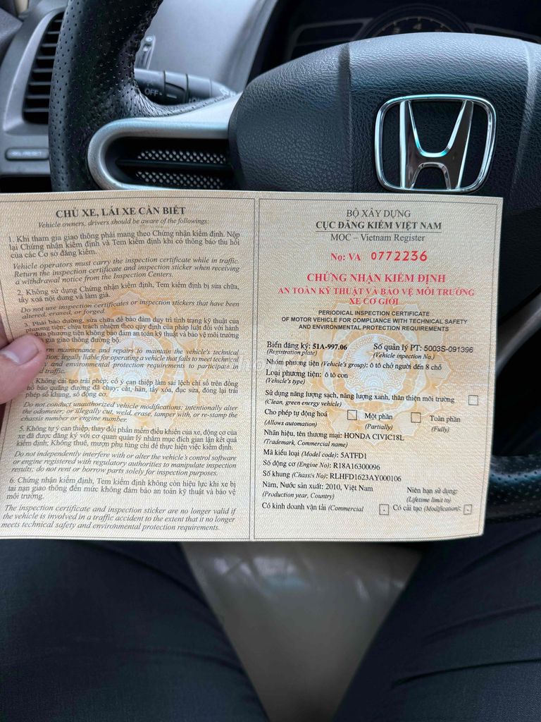 Honda Civic 2010 1.8AT - 80000 km. Mua bán Ô tô tại Thành phố Thủ Dầu Một Bình Dương được đăng bởi Vũ  hình 17