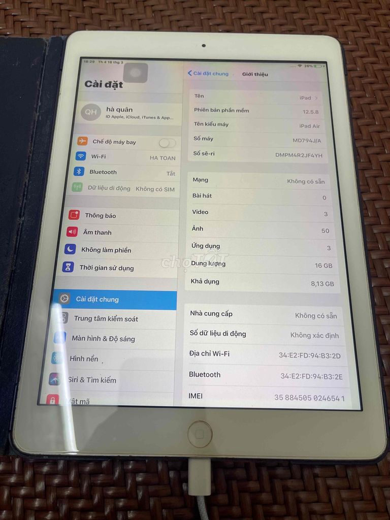 ipad Air. Mua bán Máy tính bảng tại Quận Hoàng Mai Hà Nội được đăng bởi Ha hình 1