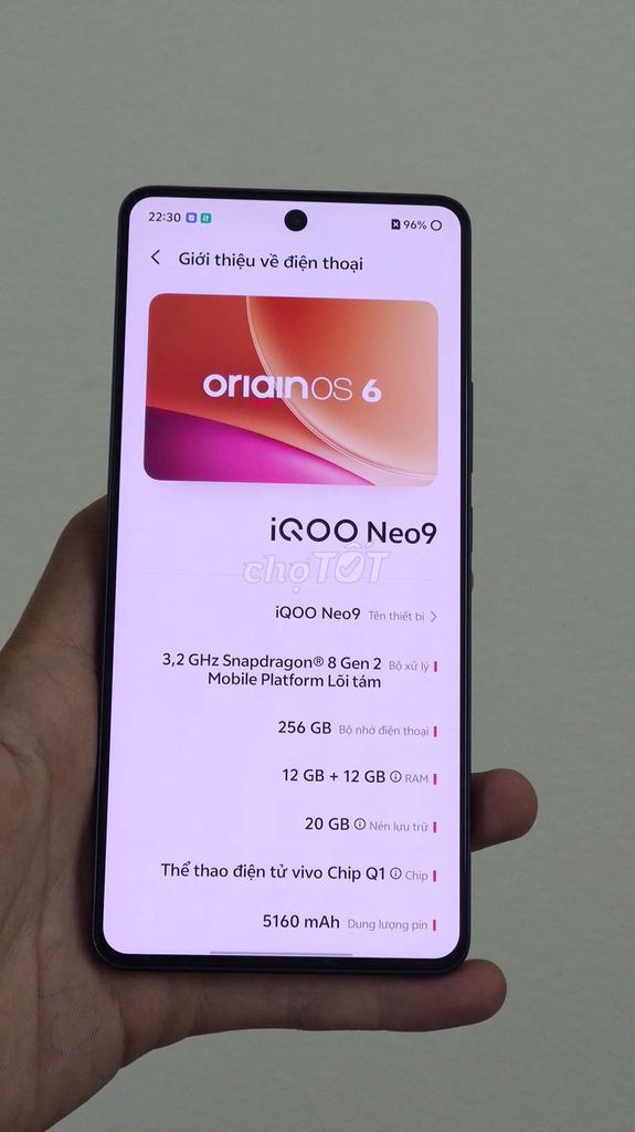 Vivo iQOO Neo 9 256GB Đen. Mua bán Điện thoại tại Quận Hà Đông Hà Nội được đăng bởi Thành hình 1