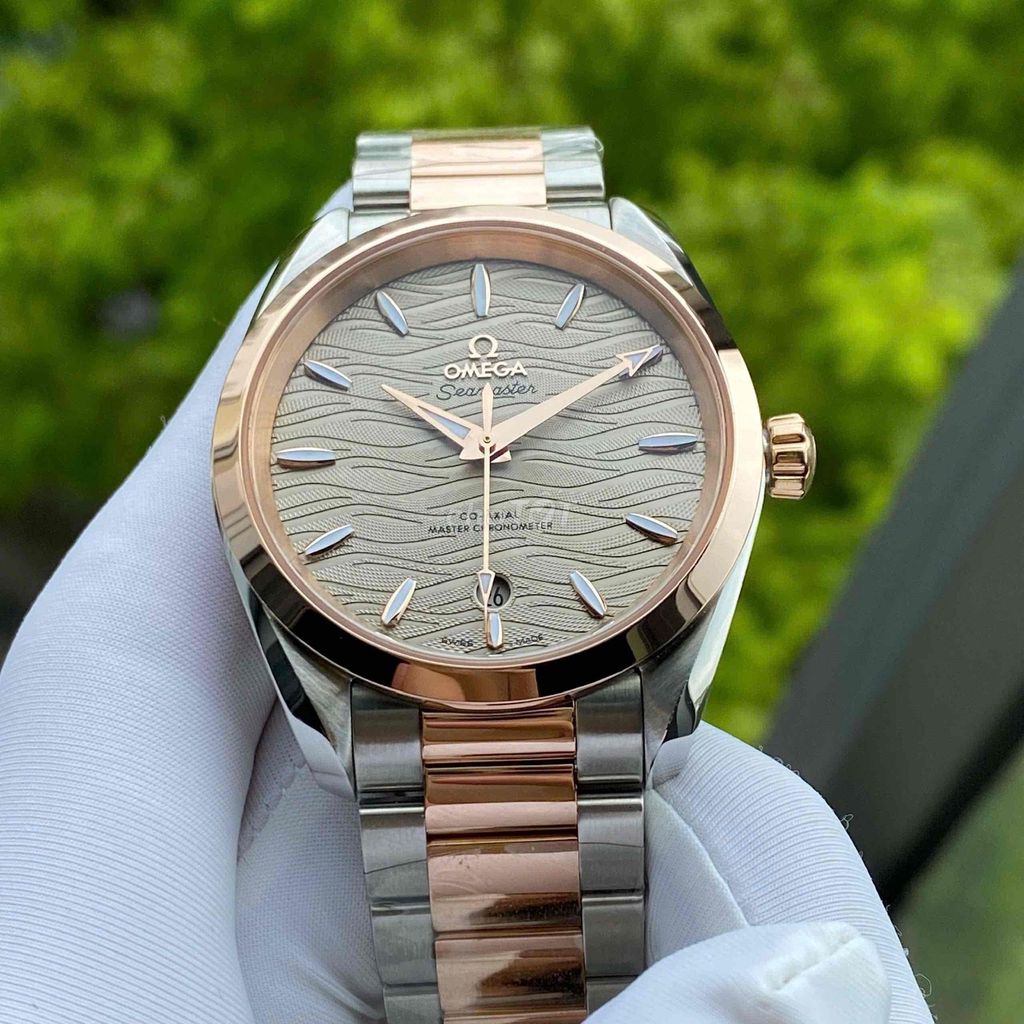 Omega Aquaterra Co-Axial 38mm Demi Vàng hồng 18k. Mua bán Đồng hồ tại Quận Hoàng Mai Hà Nội được đăng bởi Anh Tuấn hình 1