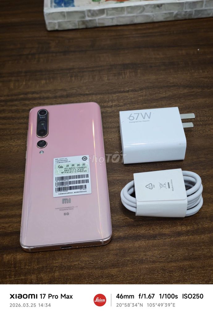 Xiaomi Mi 10 5G 12/256 Hồng sạc 67w có ship COD. Mua bán Điện thoại tại Quận Hoàng Mai Hà Nội được đăng bởi Android Top hình 1