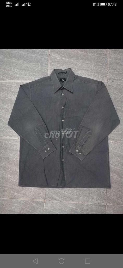 Áo sơmi khoác Calvin Klein CK Vin90s US Xám size L. Mua bán Quần áo tại Quận Gò Vấp Tp Hồ Chí Minh được đăng bởi Hàng 2handsgood hình 1