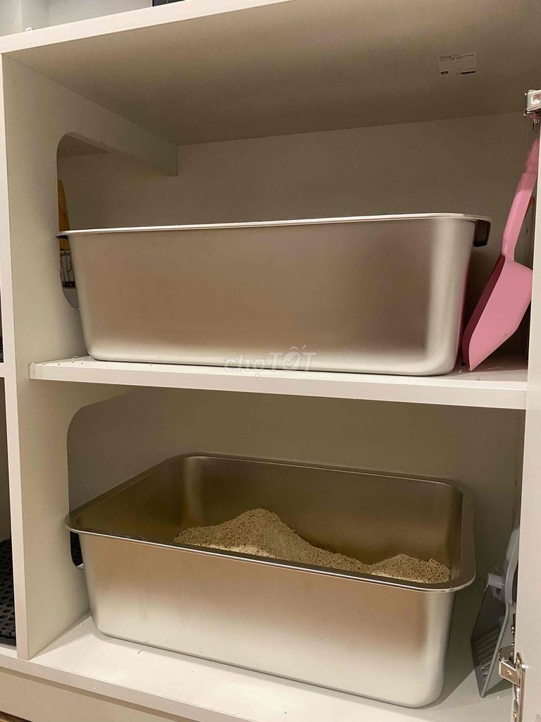 Chậu cát mèo Inox Bạc 50x35x15. Mua bán Phụ kiện, Thức ăn, Dịch vụ tại Huyện Gia Lâm Hà Nội được đăng bởi Pham Trang hình 1