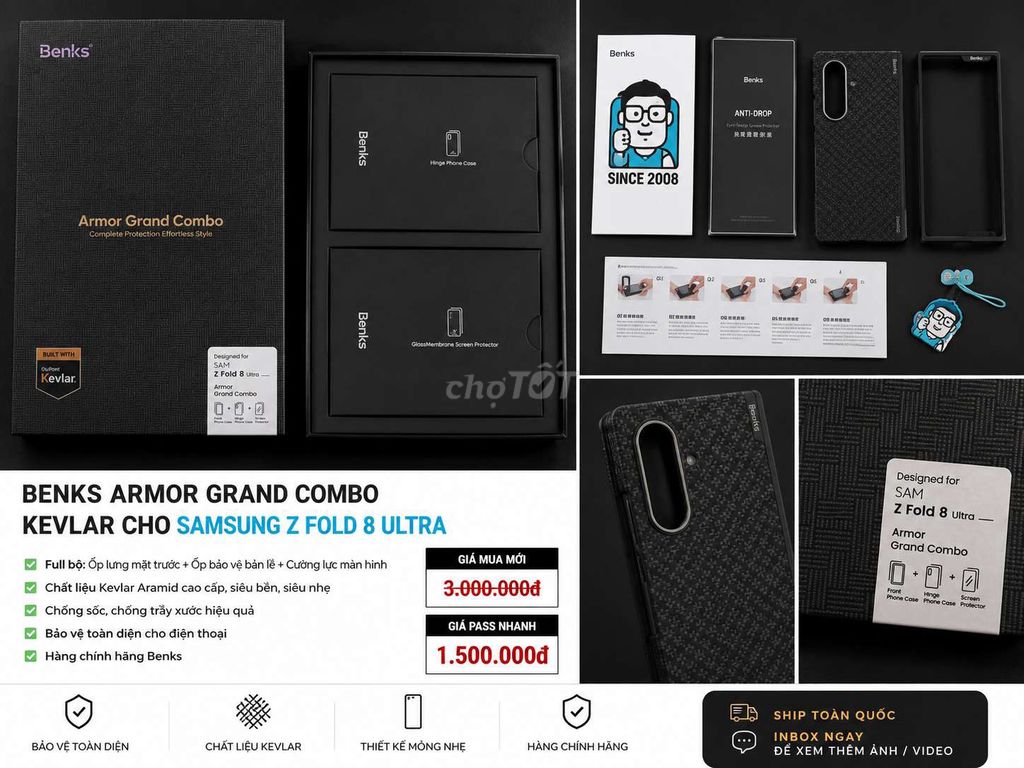 Ốp lưng Benks Armor Grand Combo Z Fold 8 Ultra. Mua bán Phụ kiện (Màn hình, Chuột...) tại Huyện Krông Pắc Đắk Lắk được đăng bởi Huy Trần hình 1
