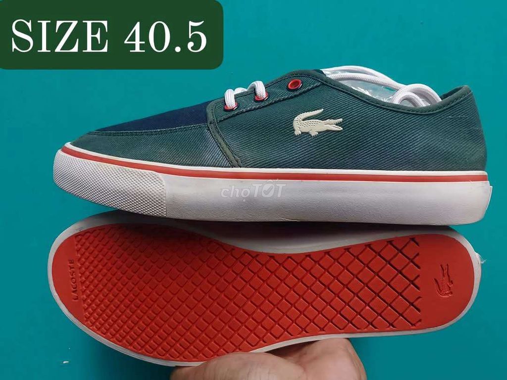 LACOSTE VẢI CANVAS 2Hand Đẹp.Bao Real.SIZE 40.5