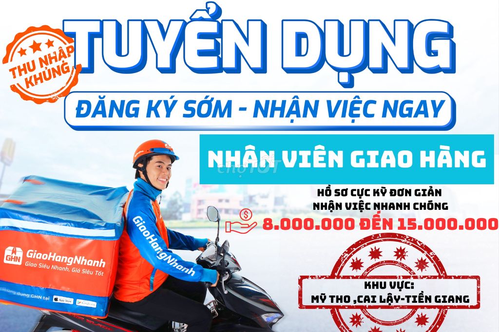 [TIỀN GIANG] - TUYỂN DỤNG NHÂN VIÊN GIAO HÀNG