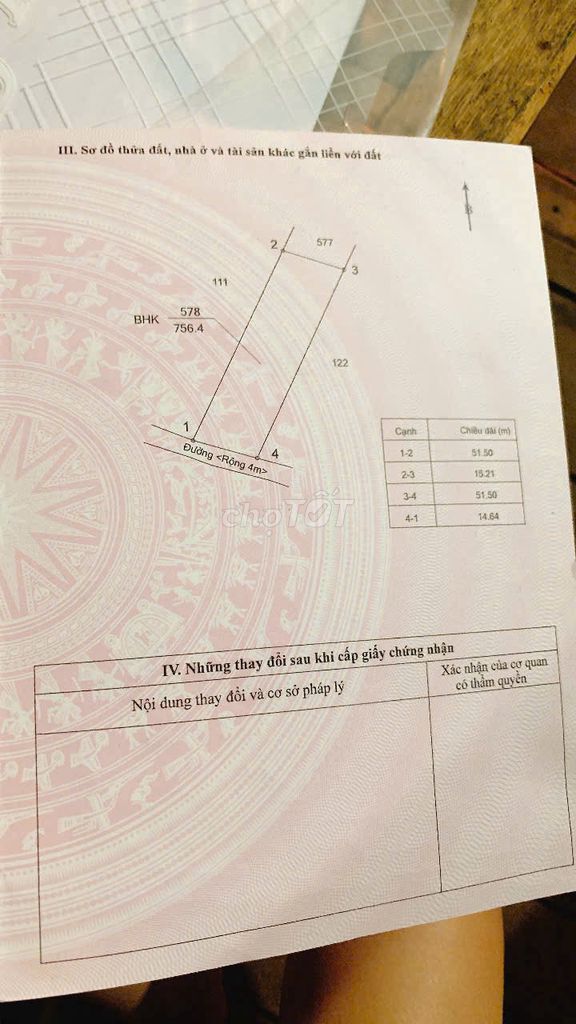 Đất ONT diện tích 756m2 dường cấp 1 đường Phan Huy Chú, Xã Hòa Xuân