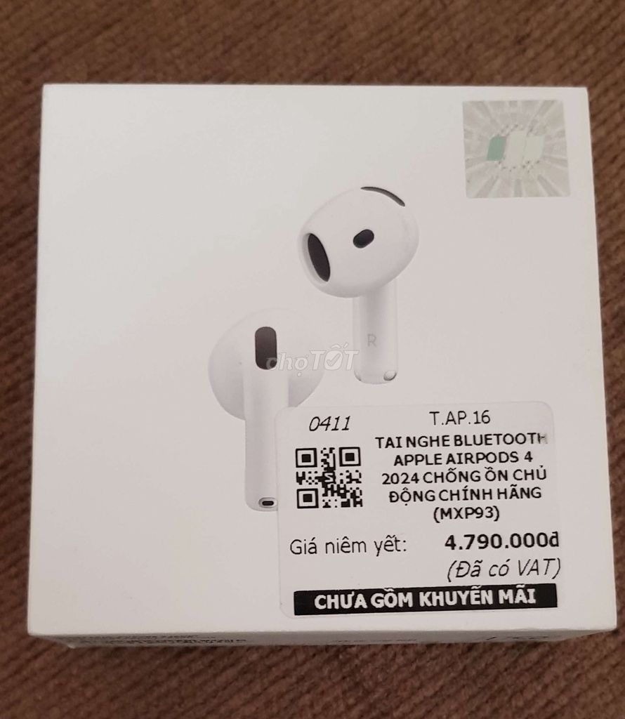 Tai nghe Airpods 4 chống ồn chủ động chính hãng