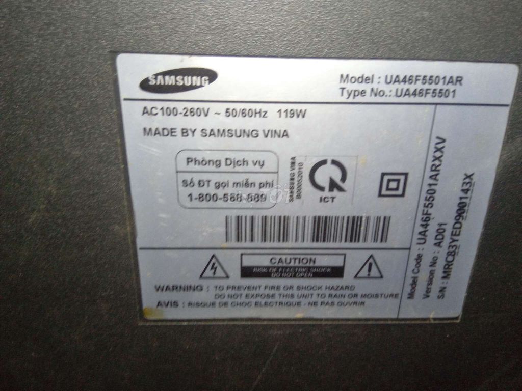 bán Smart TV Samsung UA46F5501AR. Mua bán Tivi, Âm thanh tại Quận Ba Đình Hà Nội được đăng bởi Nguyễn Song Hà hình 1