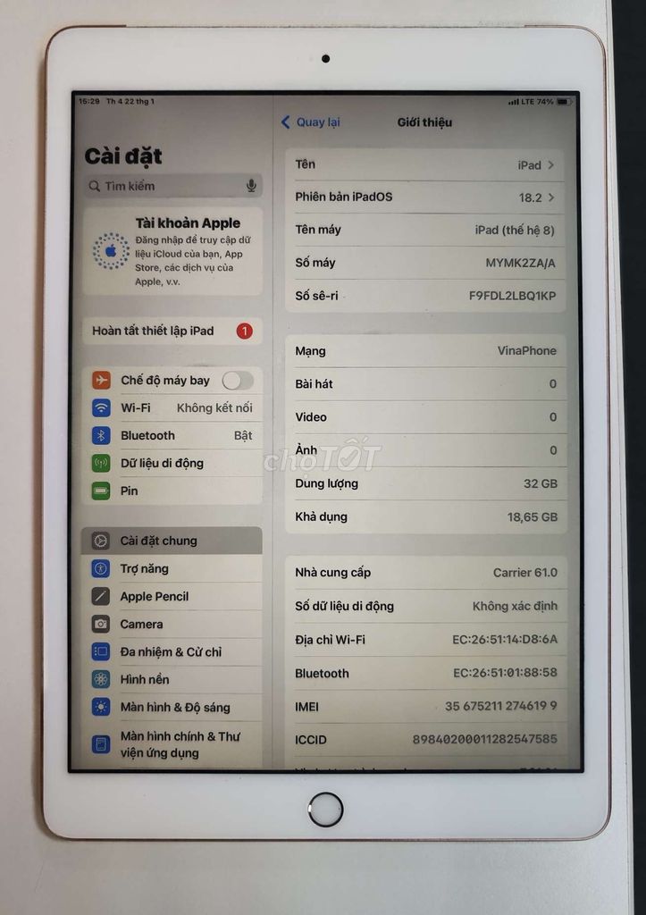 Ipad gen 8 4G 32g