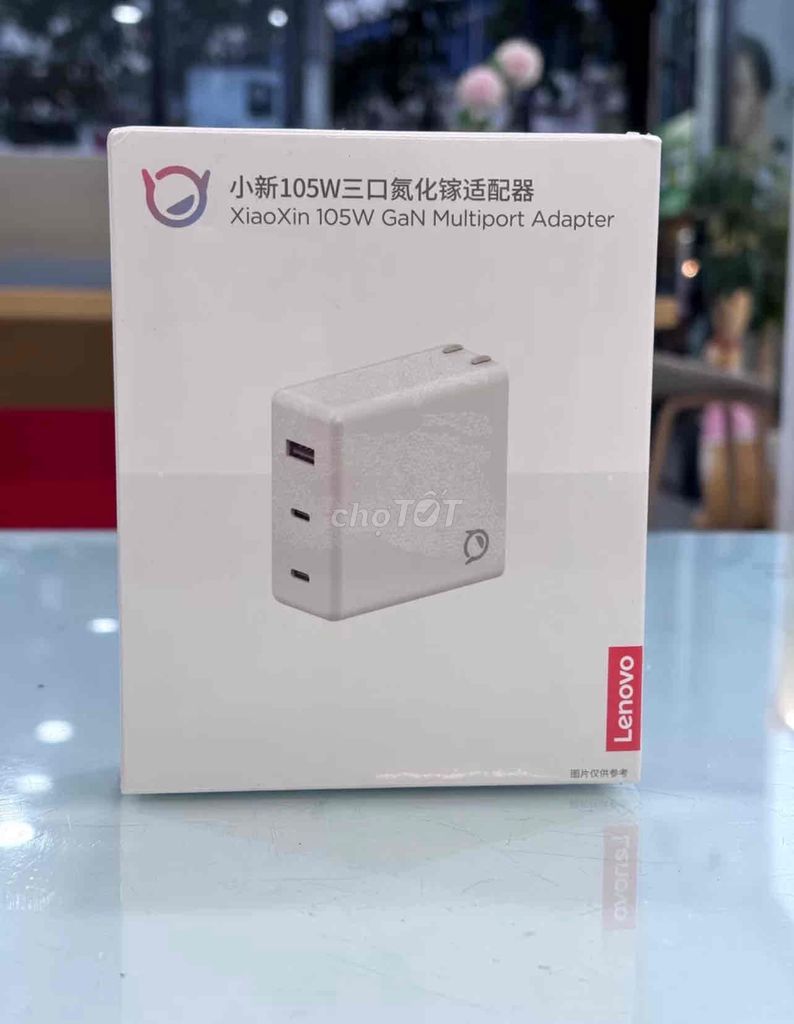 Bộ sạc GaN lenovo 105W kèm cáp C-C 100W chính hãng