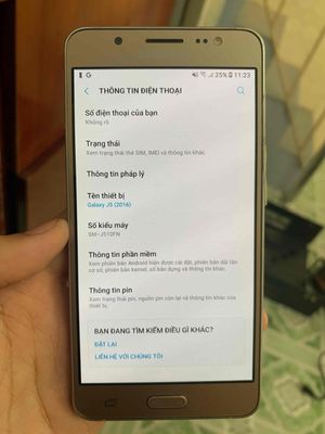 Samsung J5 2016 Vừa thay pin mới còn bảo hành pin