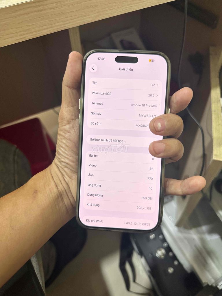 Apple iPhone 16 Pro Max 256GB Đã qua sử dụng. Mua bán Điện thoại tại Quận Bình Thuỷ Cần Thơ được đăng bởi Nguyễn Huy hình 1