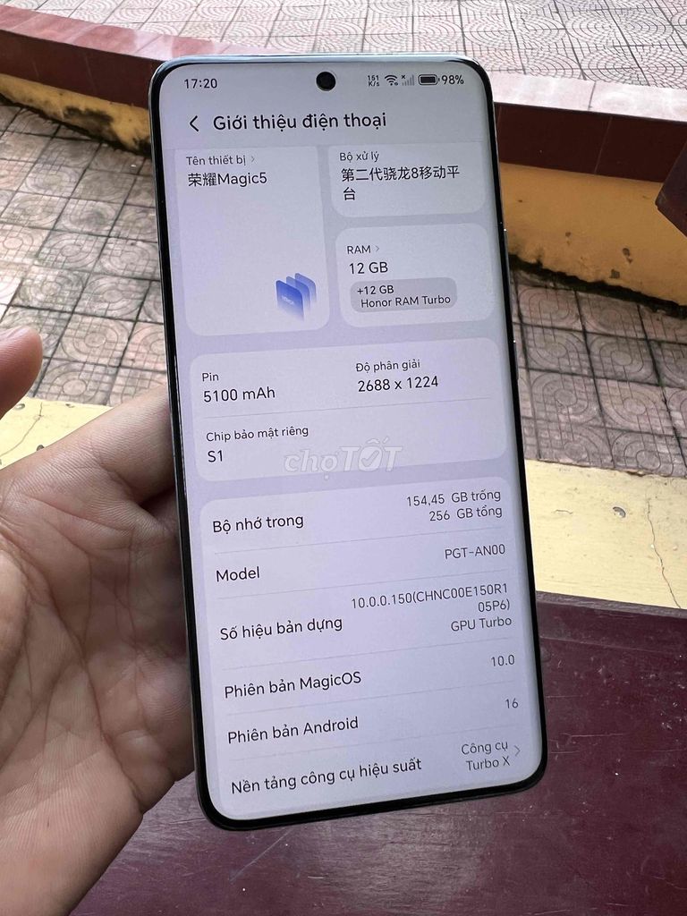 Honor Magic 5 256GB Xám Nứt lưng. Mua bán Điện thoại tại Huyện Gia Bình Bắc Ninh được đăng bởi Cao Bình hình 1