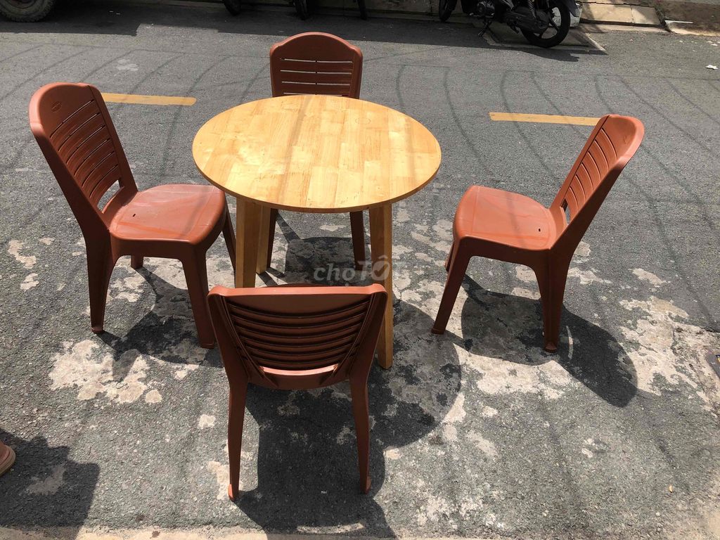 bộ bàn ăn 4 ghế, bàn ăn tròn, bàn ăn
