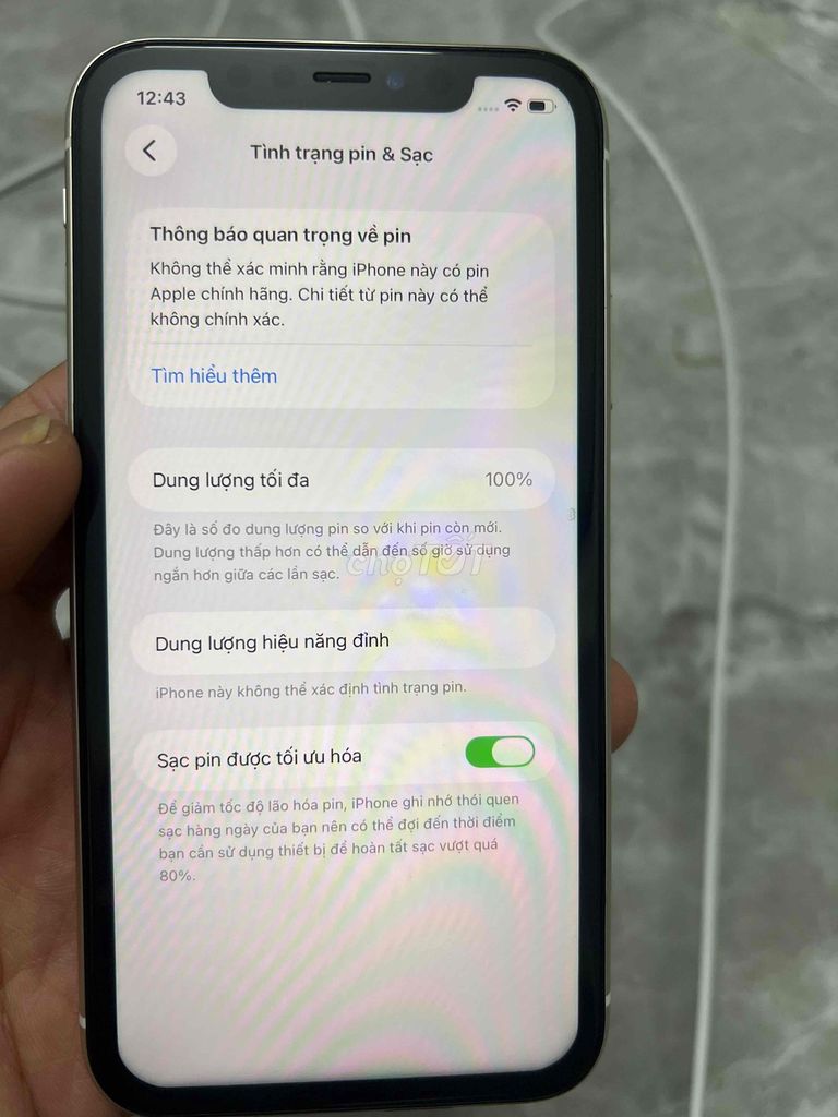 Apple iPhone 11 128GB Trắng Quốc tế pin new 100. Mua bán Điện thoại tại Huyện Kim Sơn Ninh Bình được đăng bởi Keng  hình 1