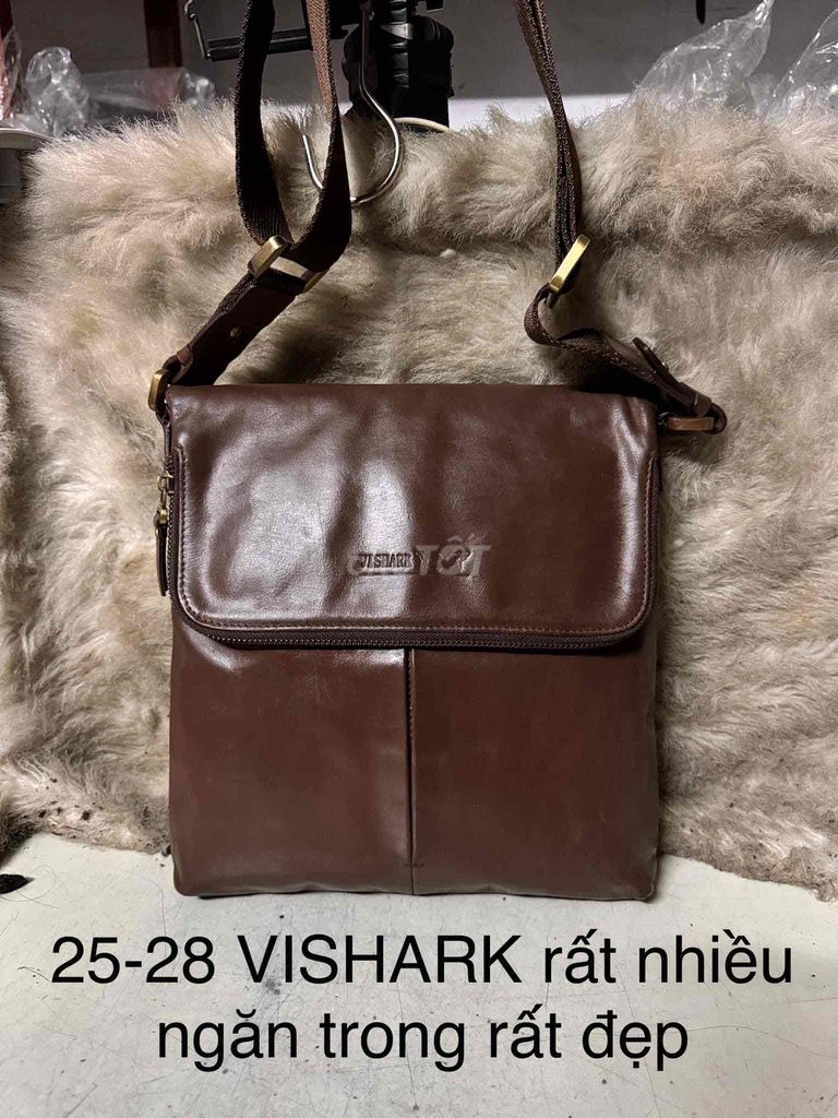 Đeo chéo VISHARK size 25x28 da xịn