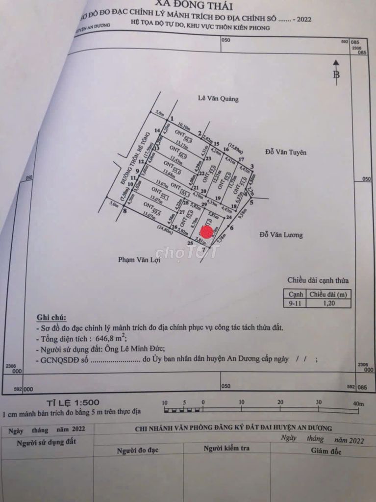 Chủ gửi em bán lô đất tại Kiến Phong - Đồng Thái