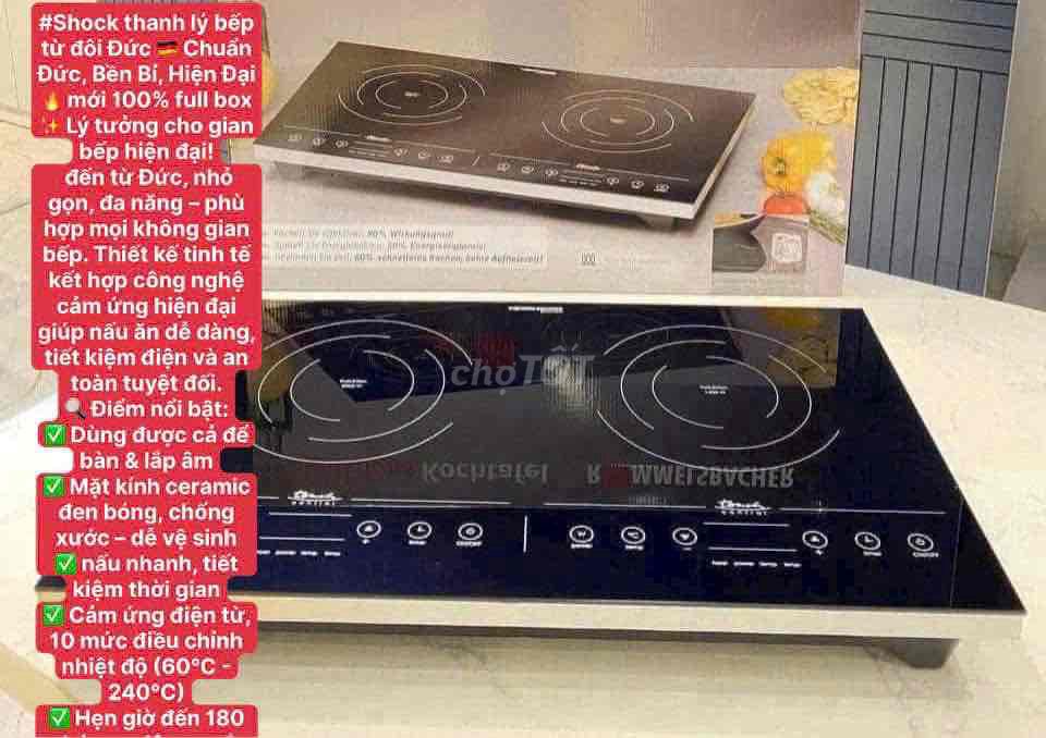 Bếp từ đôi Đức mặt kính ceramic. Mua bán Bếp, lò, đồ điện nhà bếp tại Quận Long Biên Hà Nội được đăng bởi Nguyễn Minh Nhật hình 1