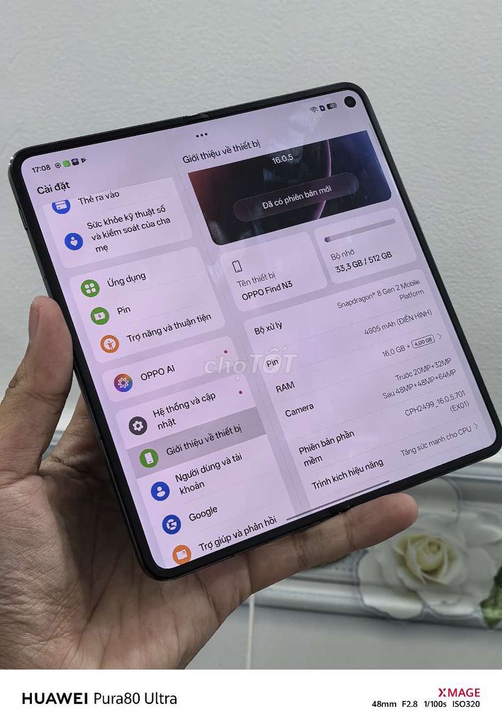 Oppo Find N3 VN Đen lưng da 16/512GB. Mua bán Điện thoại tại Quận 8 Tp Hồ Chí Minh được đăng bởi Đam Mê Công Nghệ hình 1