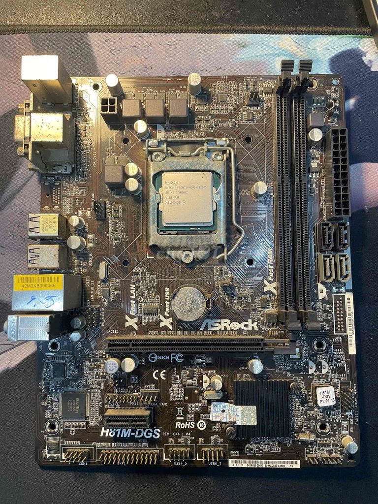 H81 Asrock + cpu, tặng tản stock