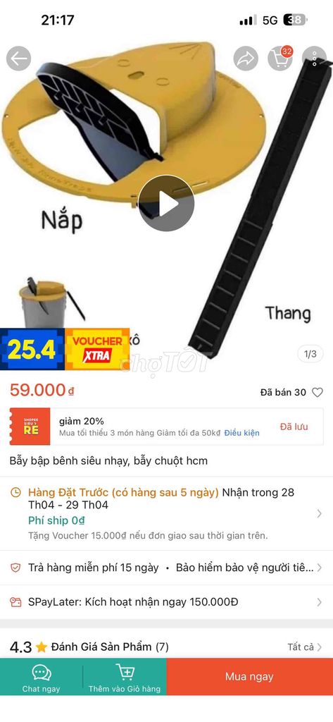 Bẫy chuột nhựa vàng đen. Mua bán Đồ chuyên dụng, Giống nuôi trồng tại Huyện Hóc Môn Tp Hồ Chí Minh được đăng bởi Tạp Hoá Shopee hình 1