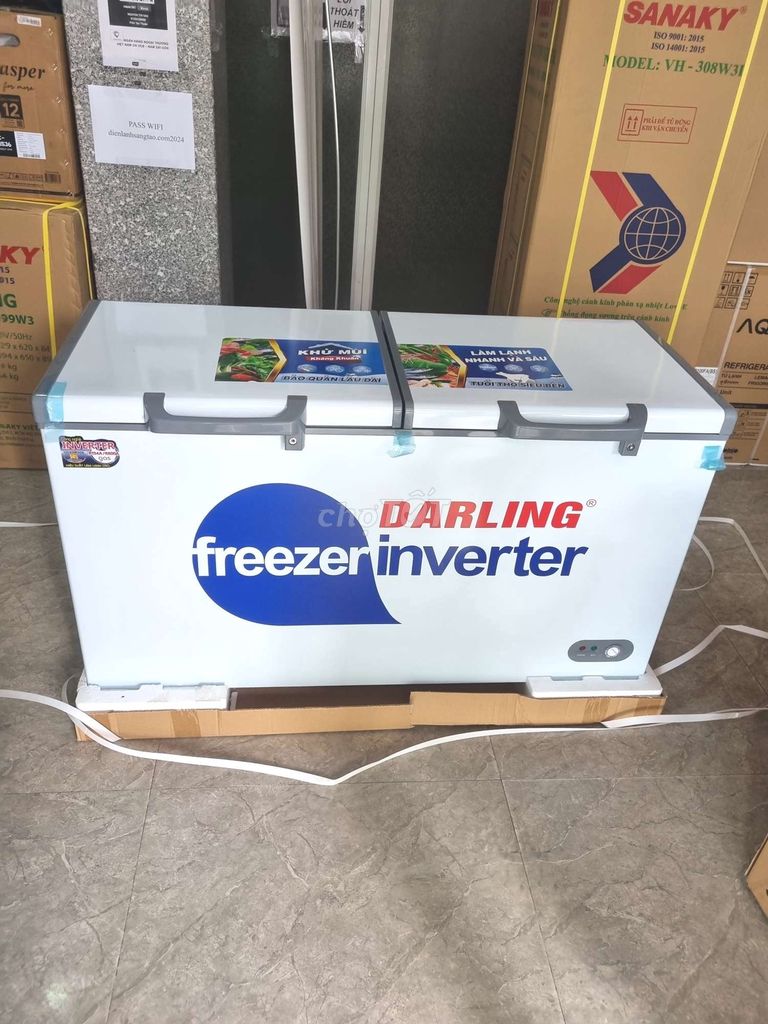 Tủ đông suốt Darling inverter 450L hàng mới 100%