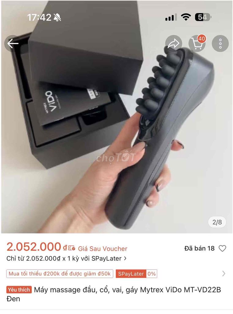 Máy massage Mytrex ViDo MT-VD22B Đen Nhật Bản. Mua bán Nội thất, đồ gia dụng khác tại Thành phố Biên Hòa Đồng Nai được đăng bởi tran phuong hình 1