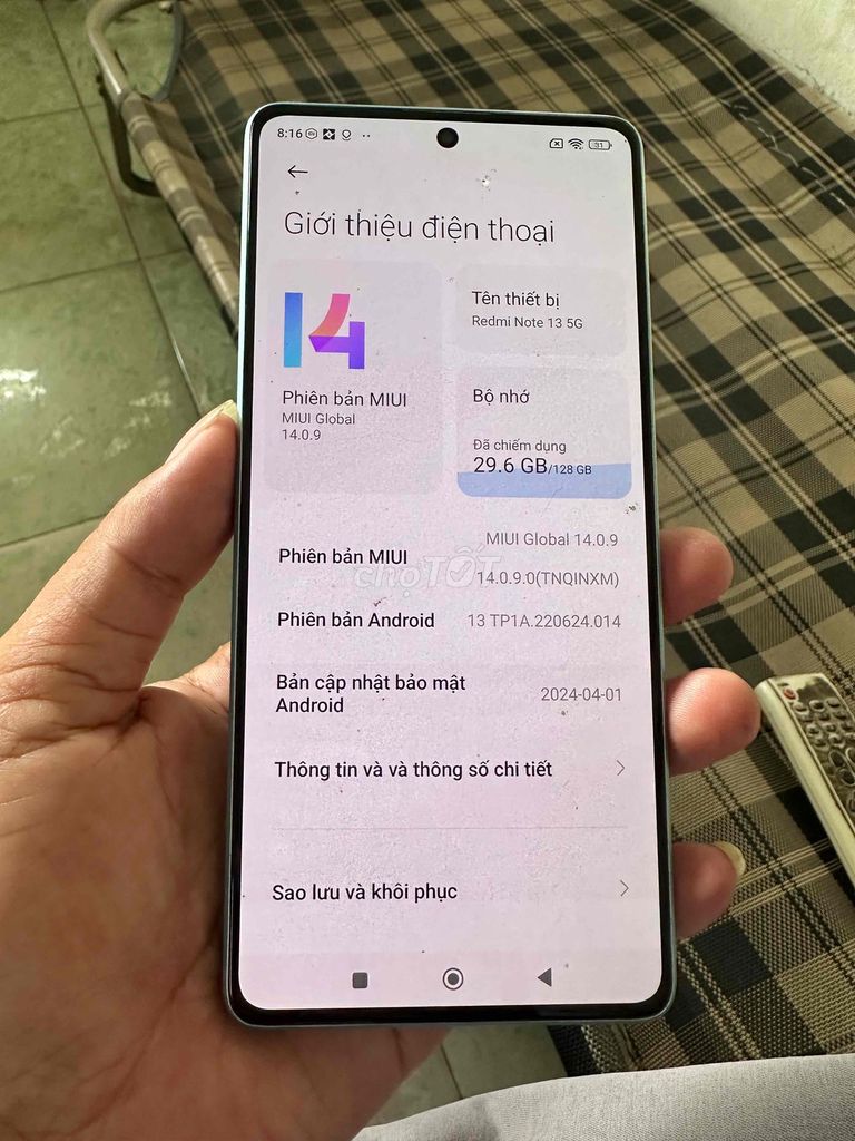 Xiaomi Redmi Note 13 5G 8GB/128GB Xanh. Mua bán Điện thoại tại Thành phố Thủ Đức Tp Hồ Chí Minh được đăng bởi Quốc Tuấn  hình 1