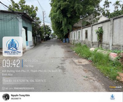Mặt tiền Vĩnh Phú 21-223m2(8.3 x27)-thổ cư 100m2, đường ô tô, QL 13