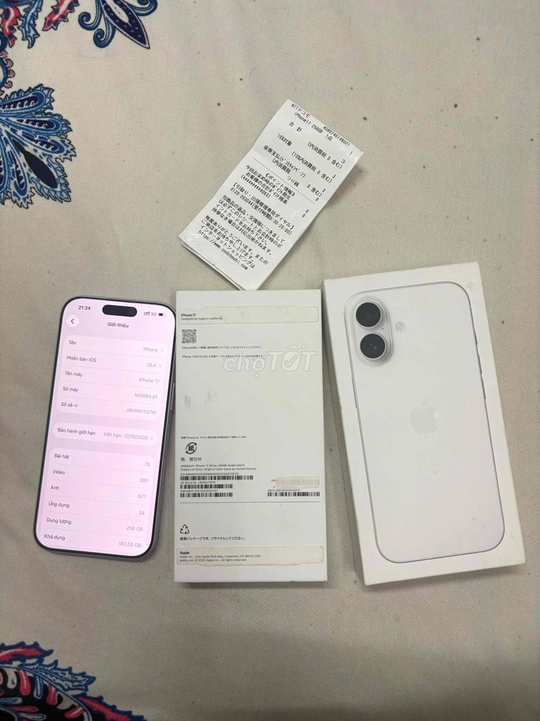 iPhone 17_256GB Trắng Nhật. Mua bán Điện thoại tại Thành phố Cà Mau Cà Mau được đăng bởi Khánh Nhi hình 1