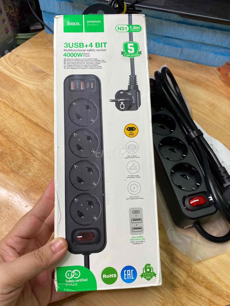 Ổ cắm điện Hoco NS1 Đen. Mua bán Nội thất, đồ gia dụng khác tại Huyện Bình Chánh Tp Hồ Chí Minh được đăng bởi Linh Xả Hàng Thanh Lý  hình 1