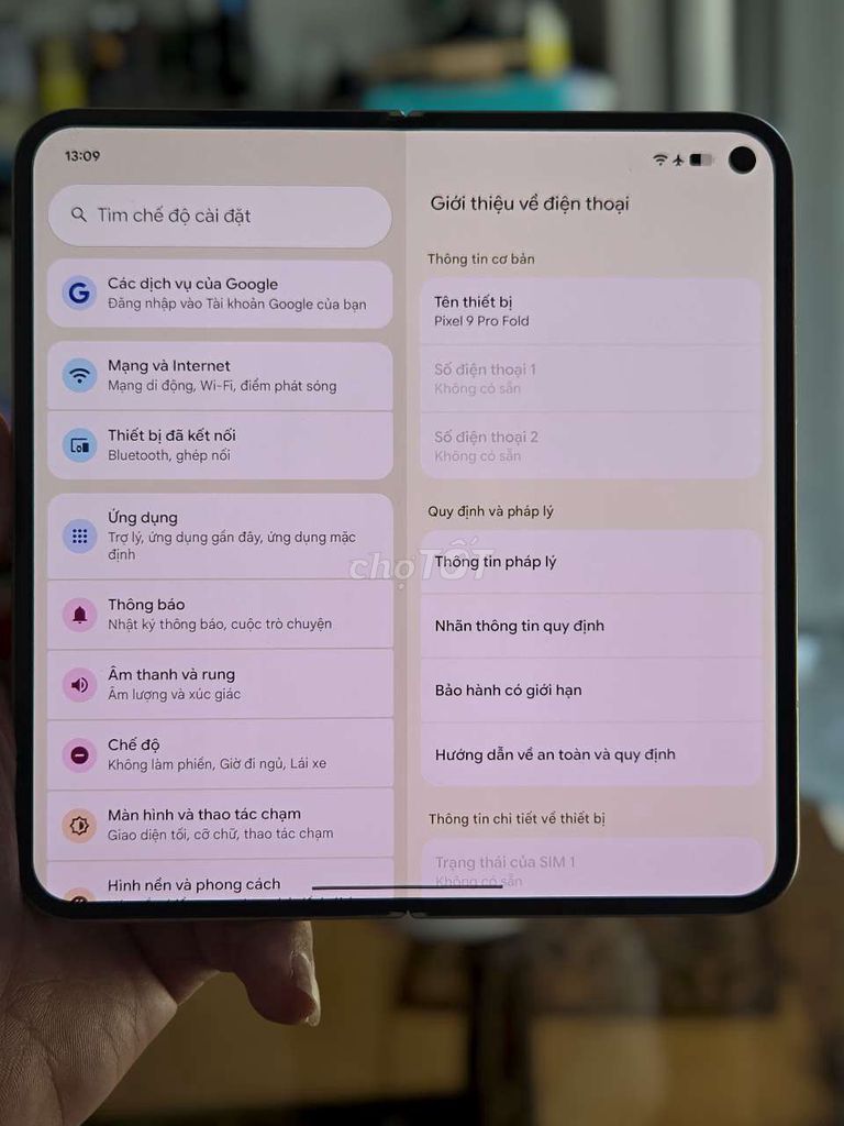 Google Pixel 9 Pro Fold Bạc Đã qua sử dụng. Mua bán Điện thoại tại Thành phố Thuận An Bình Dương được đăng bởi hiệp đỗ hình 1