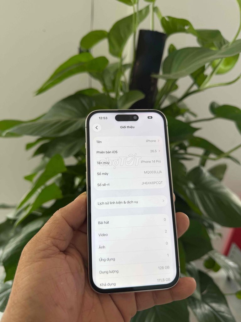 Apple iPhone 14 Pro 128GB Trắng Quốc tế Mỹ 99%. Mua bán Điện thoại tại Thành phố Biên Hòa Đồng Nai được đăng bởi thanh hình 1