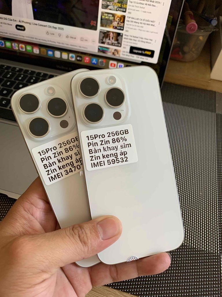 Apple iPhone 15 Pro 256GB Trắng Zin keng. Mua bán Điện thoại tại Quận Cẩm Lệ Đà Nẵng được đăng bởi HOÀNG SỸ APPLE hình 1