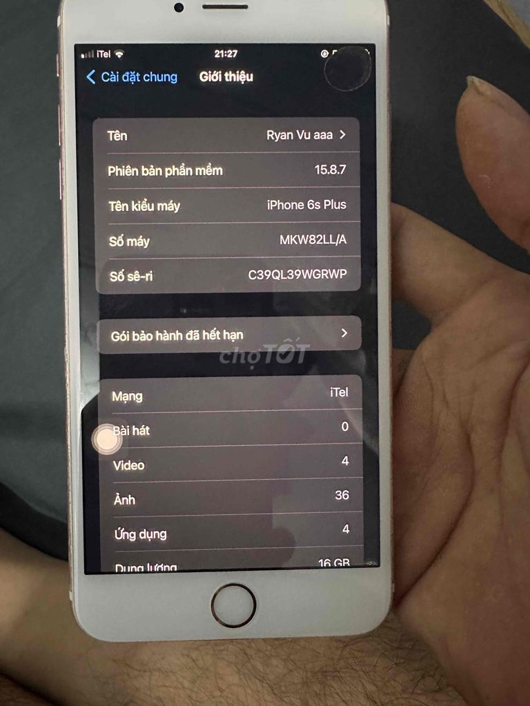 Apple iPhone 6s Plus 16GB Vàng hồng. Mua bán Điện thoại tại Quận Nam Từ Liêm Hà Nội được đăng bởi trường hình 1