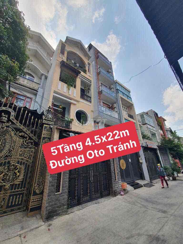 Khuông Việt Q. Tân Phú, 5Tầng BTCT, 100m2 (4.5x22m) Đường Oto Tránh