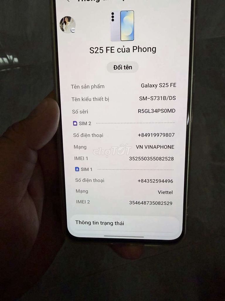 Samsung Galaxy S25 FE 256GB Xanh. Mua bán Điện thoại tại Quận Liên Chiểu Đà Nẵng được đăng bởi Tặng Nguyễn hình 1