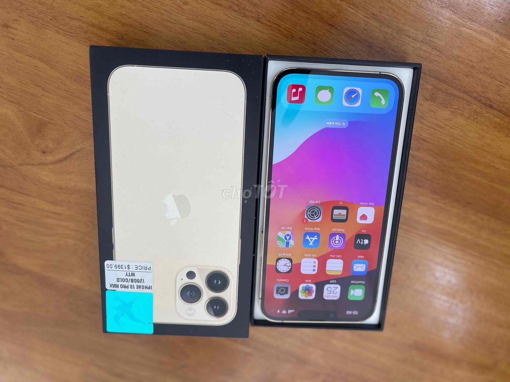 Iphone 13 Pro max 128G,Full Box, Zin all,Màu Vàng