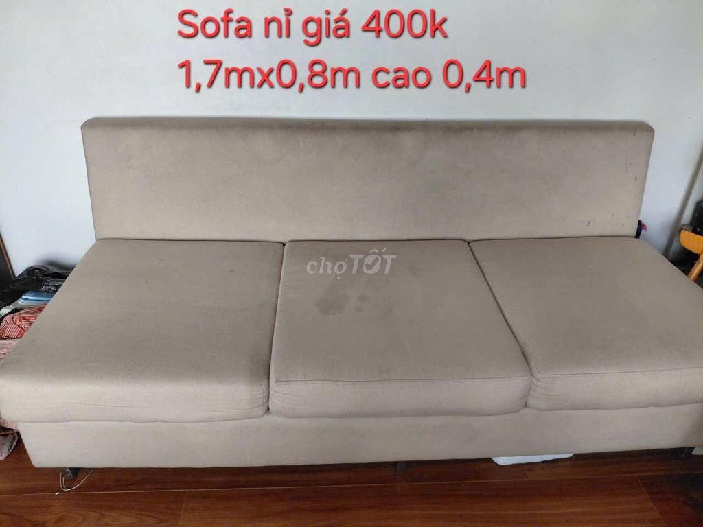 Ghế sofa Nỉ Kem 1.7m x 0.8m x 0.4m. Mua bán Bàn ghế tại Quận Gò Vấp Tp Hồ Chí Minh được đăng bởi Hội Đồ Điện Tử hình 1