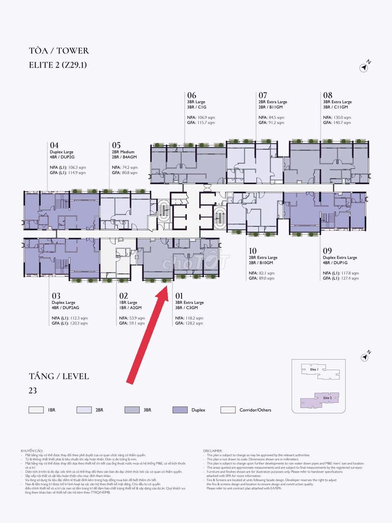 Продается VIP квартира с садом на 23 этаже, дуплекс в LUMI HN 118м²-3BR, полная аренда