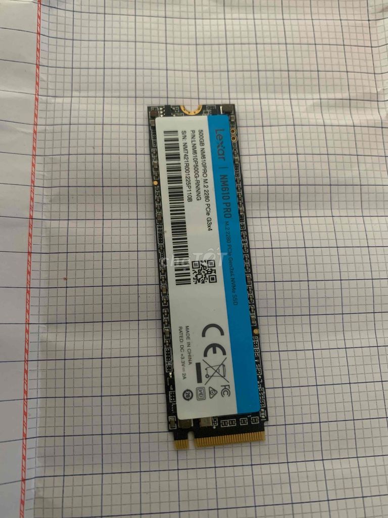 Ổ cứng SSD Lexar NM610 PRO 500GB M.2 PCIe Gen3x4. Mua bán Linh kiện (RAM, Card...) tại Quận Liên Chiểu Đà Nẵng được đăng bởi Nam hình 1