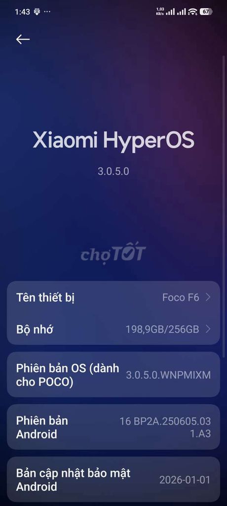 Xiaomi Poco F6 256GB. Mua bán Điện thoại tại Thành phố Huế Thừa Thiên Huế được đăng bởi Bảo Subin hình 1