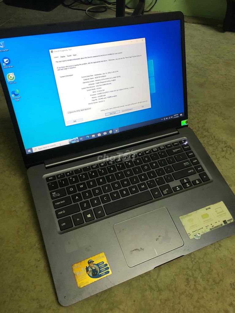 Laptop Asus X510U i5-7200U 8GB/120GB vỏ xấu. Mua bán Laptop tại Quận Bình Thạnh Tp Hồ Chí Minh được đăng bởi  Khang Lê hình 1