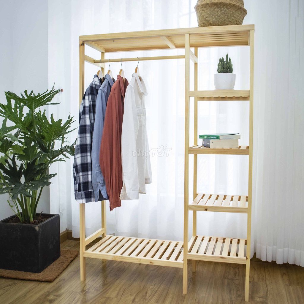 Kệ treo quần áo gỗ thông 2 ngăn tiện lợi mới 100%. Mua bán Tủ, kệ gia đình tại Quận Phú Nhuận Tp Hồ Chí Minh được đăng bởi Nội Thất hình 1