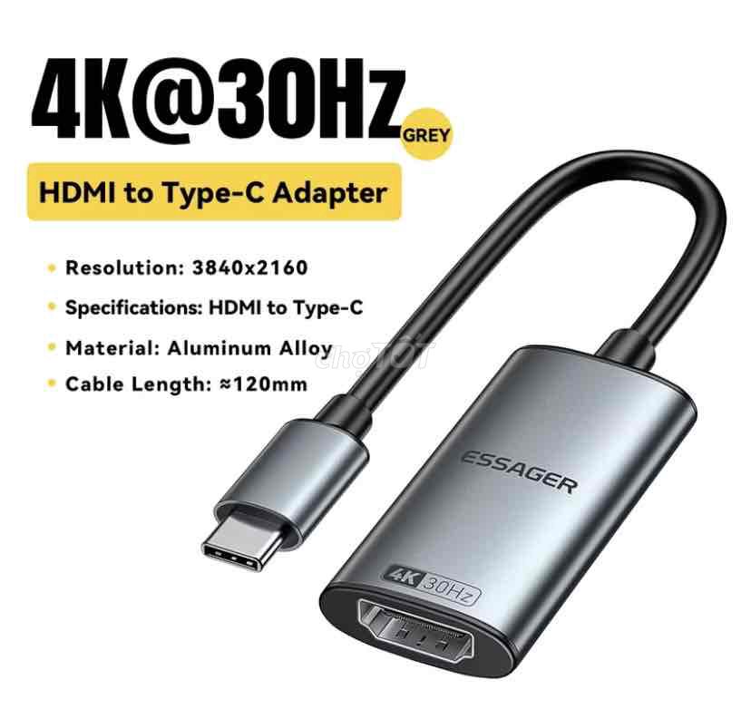 Bộ chuyển đổi video hợp kim nhôm ESSAGER 4k HDMI s