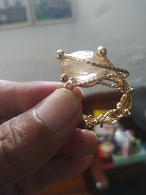 NHẪN BẠC HỢP KIM đính đá thạch anh tóc vàng nâu. Mua bán Đồ sưu tầm, đồ cổ tại Quận 12 Tp Hồ Chí Minh được đăng bởi Thinh Duc