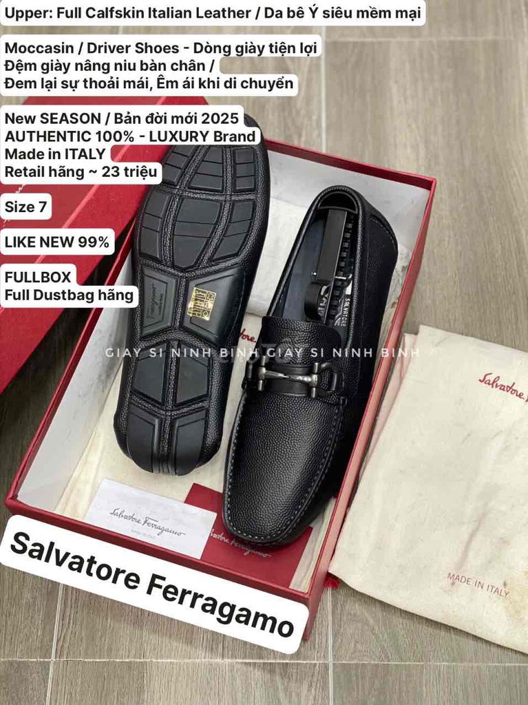 Giày lười Salvatore Ferragamo Da bê Nam Đen 7 Ý. Mua bán Giày dép tại Thành phố Ninh Bình Ninh Bình được đăng bởi Tuấn Thịnh Chuyên giày 2nd hàng hiệu hình 1