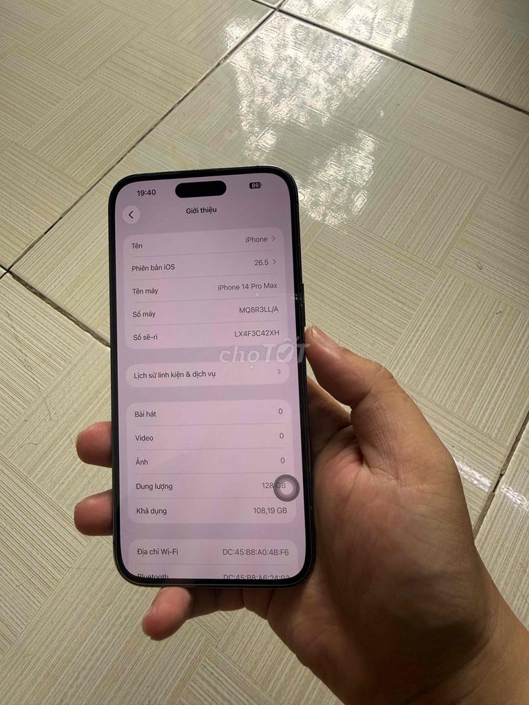 iPhone 14 Pro Max 128GB Tím Quốc tế 2 esim. Mua bán Điện thoại tại Quận Cẩm Lệ Đà Nẵng được đăng bởi NGUYỄN Văn Vũ hình 1