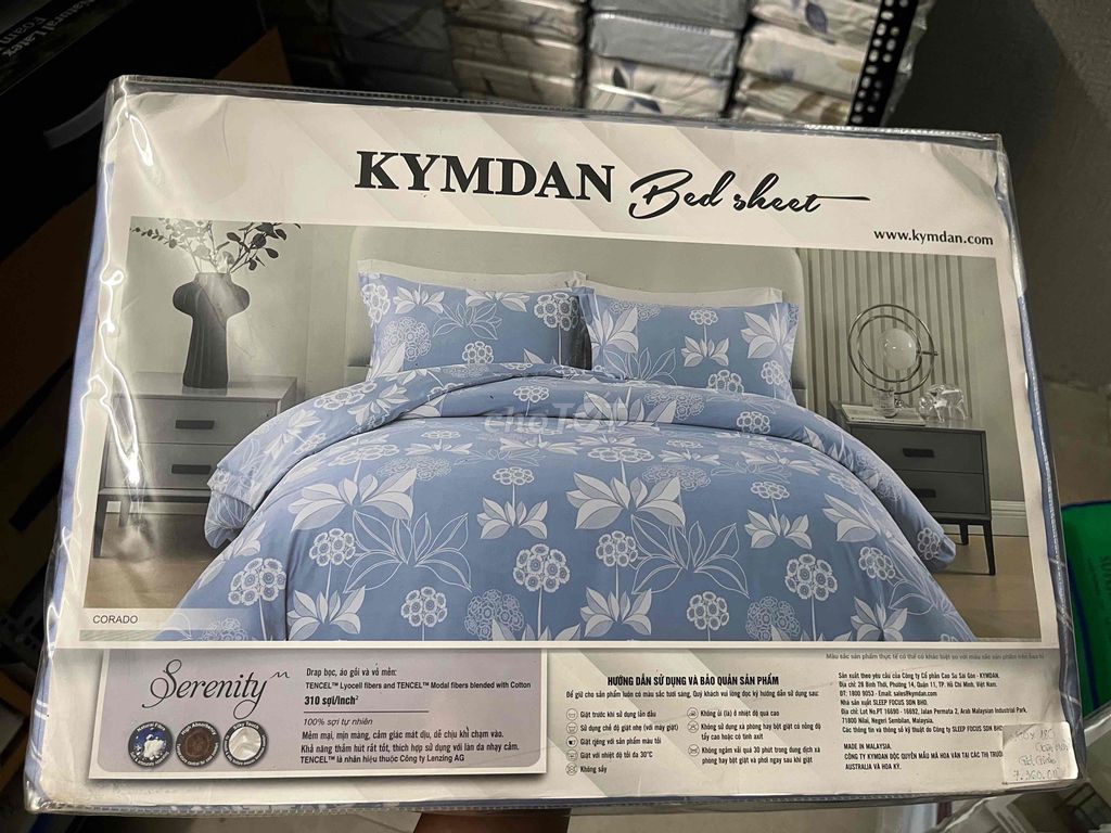 Bộ ga mền Kymdan Tencel Xanh dương 200x180c. Mua bán Giường, chăn ga gối nệm tại Thành phố Thủ Đức Tp Hồ Chí Minh được đăng bởi Nội thất thanh lý hình 1